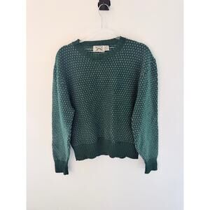 Vintage J.C. Penney “The Fox” Forest Green Wool Blend Crewneck Sweater-Size L